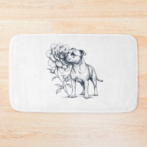 Item preview, Staffordshire Bull Terrier Smell Flower Dog Lover designed and sold by dian-rody-crest.