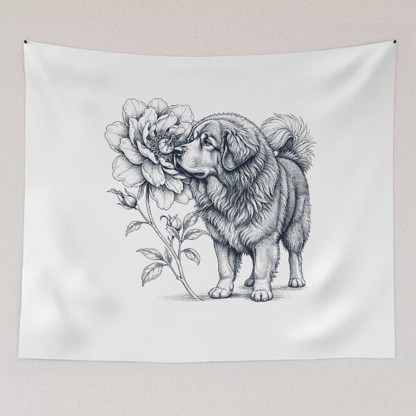 Item preview, Tibetan Mastiff Smell Flower Dog Lover designed and sold by dian-rody-crest.