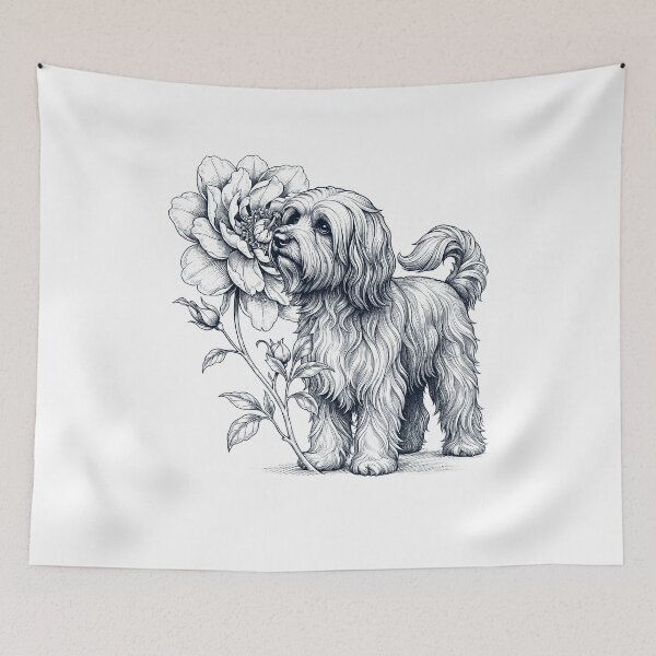 Item preview, Tibetan Terrier Smell Flower Dog Lover designed and sold by dian-rody-crest.