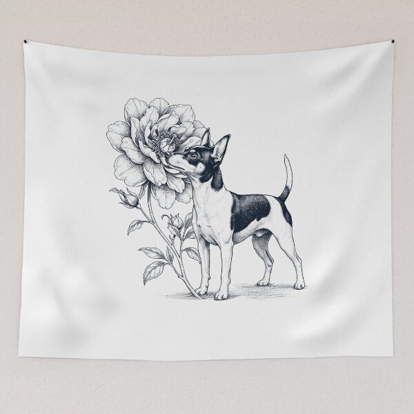 Item preview, Toy Fox Terrier Smell Flower Dog Lover designed and sold by dian-rody-crest.