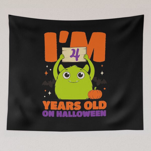 Item preview, Halloween Birthday Age 4 with Cute Monster designed and sold by Greenbaby.