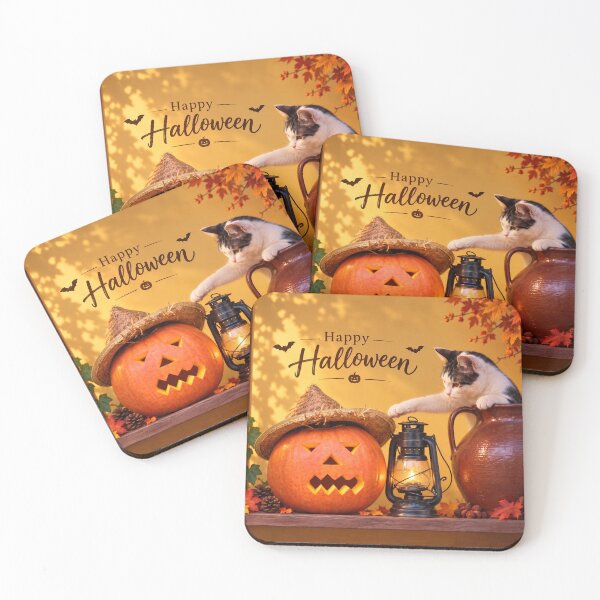 Item preview, Cozy Halloween Cat and Pumpkin designed and sold by DansCreations42.