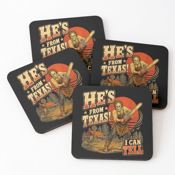 Item preview, He's from Texas I Can Tell Chainsaw Horror Halloween designed and sold by JanetWilli.
