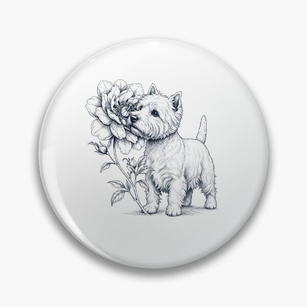 Artikelvorschau, West Highland White Terrier, der Blumen riecht – Hundeliebhaber entworfen und verkauft von dian-rody-crest.