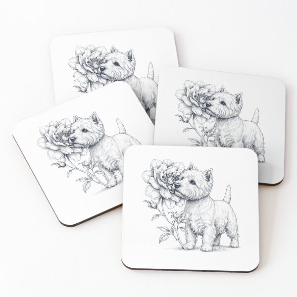 Artikelvorschau, West Highland White Terrier, der Blumen riecht – Hundeliebhaber entworfen und verkauft von dian-rody-crest.