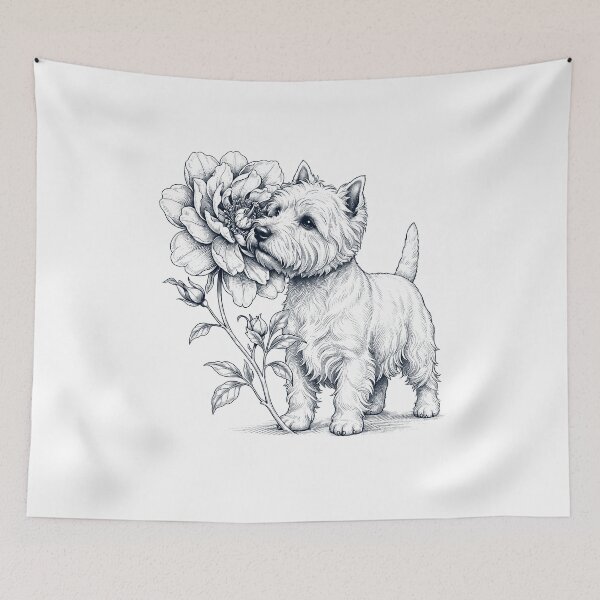 Item preview, West Highland White Terrier Smell Flower Dog Lover designed and sold by dian-rody-crest.