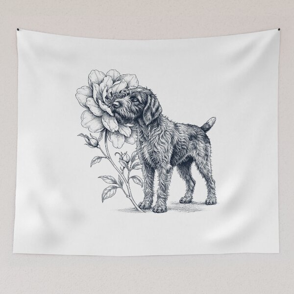 Item preview, Wirehaired Pointing Griffon Smell Flower Dog Lover designed and sold by dian-rody-crest.