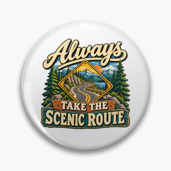 Item preview, Always Take The Scenic Route Mountain Road Nature Adventure Trip  designed and sold by Photo-Sphere101.