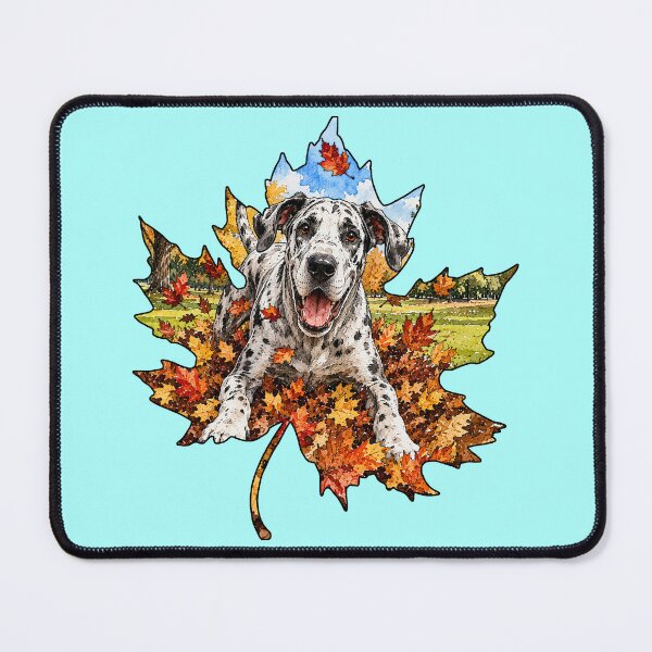 Item preview, Fall Great Dane Dog Playing In Autumn Leaves designed and sold by Lion and Lamb Design.