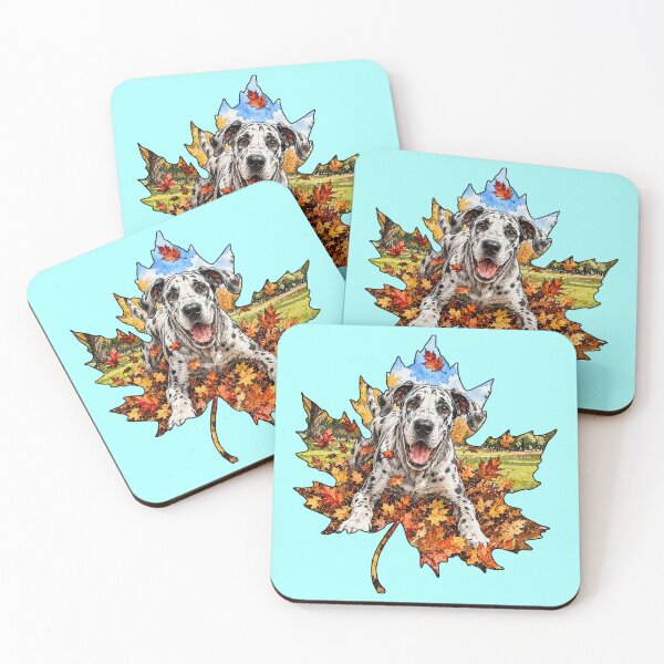 Item preview, Fall Great Dane Dog Playing In Autumn Leaves designed and sold by Lion and Lamb Design.