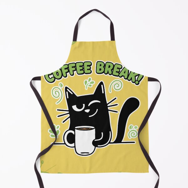 Item preview, Coffee Break! Black Cat Kawaii Cartoon Square Edition designed and sold by Taridesign.