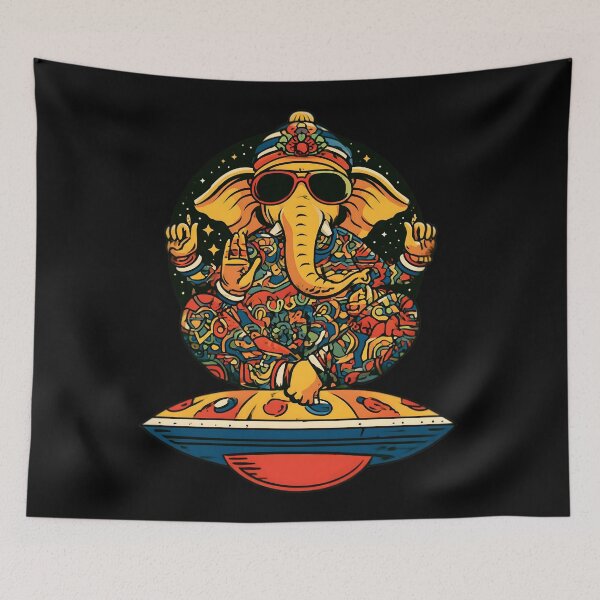 Item preview, Cool Elephant Blessing Pose UFO Red Sunglasses Contemporary Pop Art designed and sold by PANNARUK THAILAND.