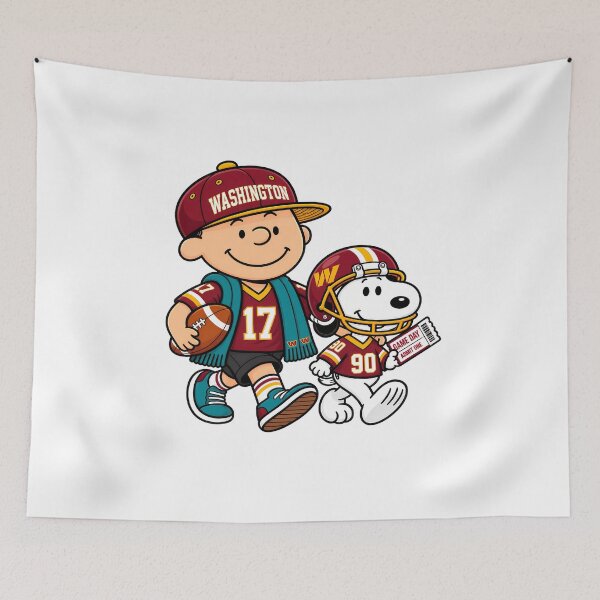 Aperçu de l'œuvre Charlie Brown, Snoopy, les Washington Commanders, les amis du jour de match créée et vendue par StellarKawaii.