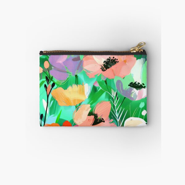 Item preview, Pastel Peach And Yellow Abstract Floral On Green designed and sold by DEC02.