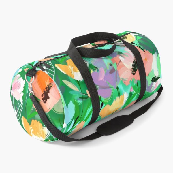 Item preview, Pastel Peach And Yellow Abstract Floral On Green designed and sold by DEC02.