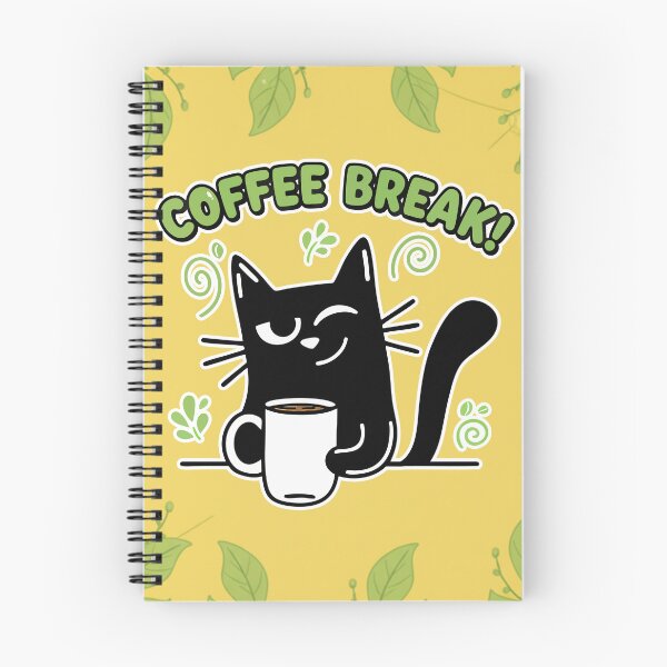 Item preview, Coffee Break Black Cat Cartoon designed and sold by Taridesign.