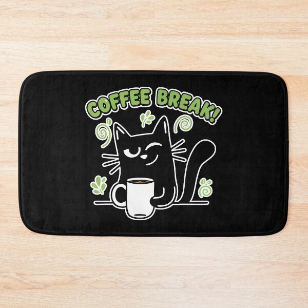 Item preview, Coffee Break Black Cat Cartoon designed and sold by Taridesign.