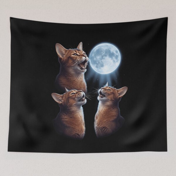 Item preview, Amante de los gatitos del arte de la luna aullante abisinia designed and sold by dian-rody-crest.
