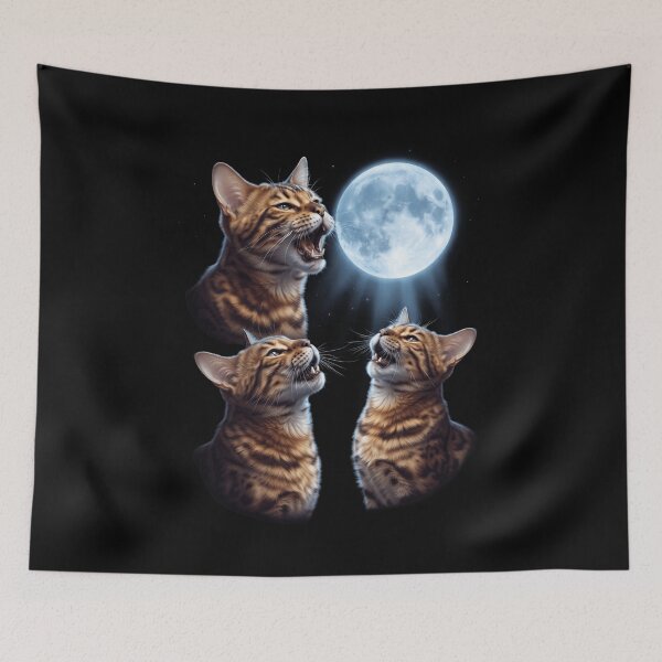 Item preview, Bengal Howling Moon Art Cat Kitten Lover designed and sold by dian-rody-crest.