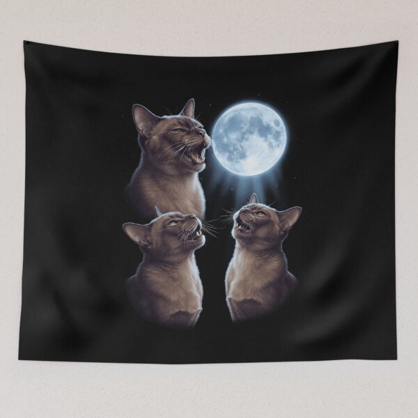 Item preview, Burmese Howling Moon Art Cat Kitten Lover designed and sold by dian-rody-crest.