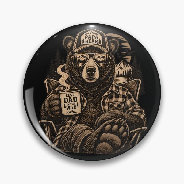 Item preview, Papa Bear Best Dad In The Wild – Vintage Camping Bear designed and sold by BURRITO-Blog.
