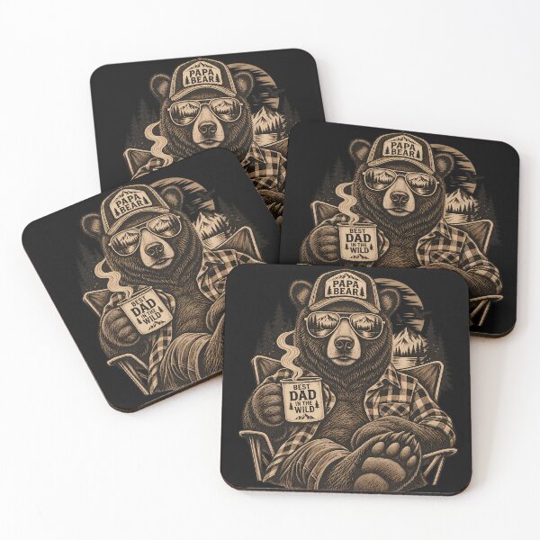 Item preview, Papa Bear Best Dad In The Wild – Vintage Camping Bear designed and sold by BURRITO-Blog.