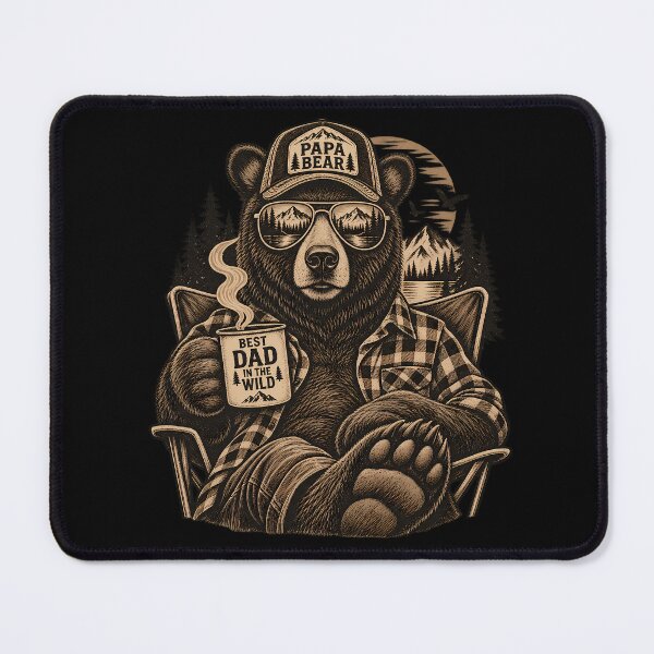 Item preview, Papa Bear Best Dad In The Wild – Vintage Camping Bear designed and sold by BURRITO-Blog.