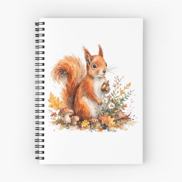 Item preview, Cute Autumn Squirrel Acorn Woodland Watercolor Cottagecore Art Design designed and sold by inkoutninja.