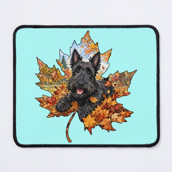 Item preview, Fall Scottish Terrier Dog Playing In Autumn Leaves designed and sold by Lion and Lamb Design.