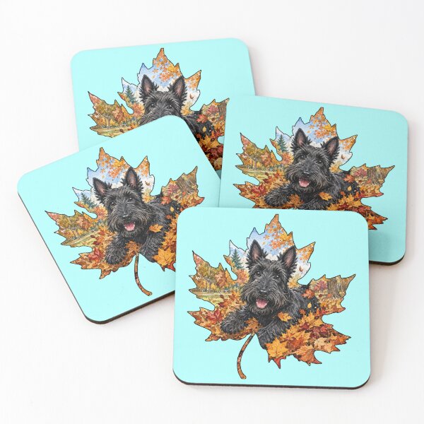Item preview, Fall Scottish Terrier Dog Playing In Autumn Leaves designed and sold by Lion and Lamb Design.