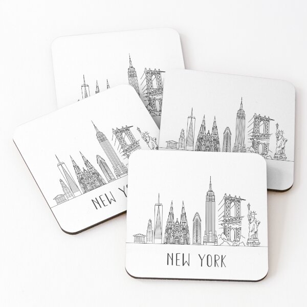 Item preview, New York City Skyline Minimal Line Art designed and sold by MinimalLine.