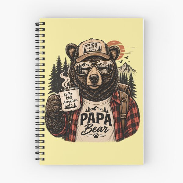 Item preview, Papa Bear Dad Mode – Vintage Outdoor Camping & Coffee Adventure designed and sold by BURRITO-Blog.