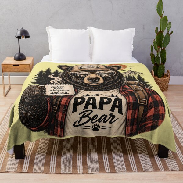 Item preview, Papa Bear Dad Mode – Vintage Outdoor Camping & Coffee Adventure designed and sold by BURRITO-Blog.