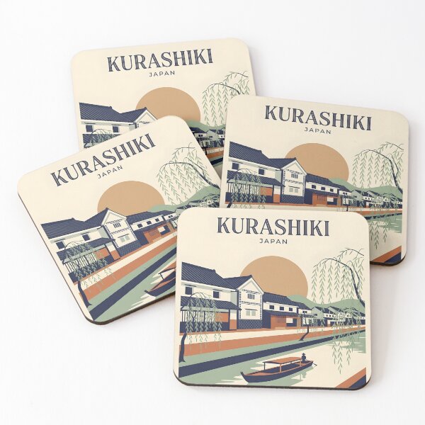 Item preview, Kurashiki Japan Vintage Travel Poster - Minimalist Bikan Art Print designed and sold by DuckOddity.