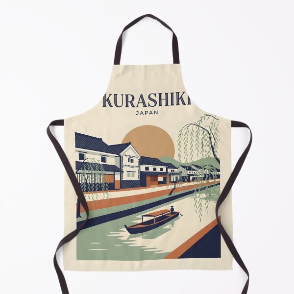 Item preview, Kurashiki Japan Vintage Travel Poster - Minimalist Bikan Art Print designed and sold by DuckOddity.