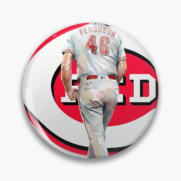 Item preview, Watercolor Art Of Baseball Pitcher 46 Ferguson With Reds designed and sold by ArsenovTigar.