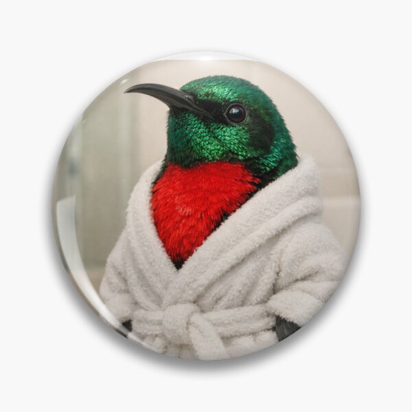 Item preview, Scarlet-Chested Sunbird Bathrobe designed and sold by Sillytoe.