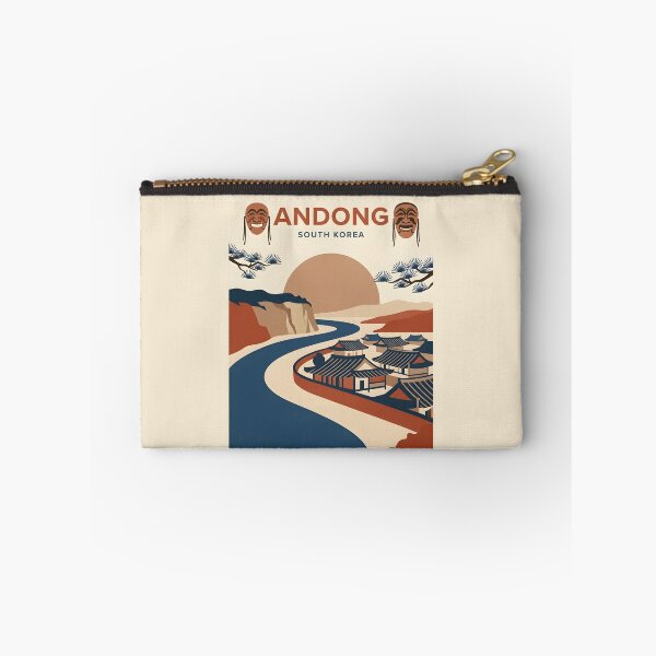 Item preview, Andong South Korea Vintage Travel Poster - Hahoe Village Art Print designed and sold by DuckOddity.
