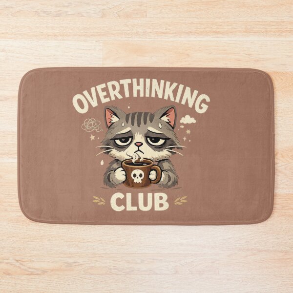 Item preview,   Tired Cat Humor - Overthinking Coffee Club designed and sold by Dew Drop Designs.