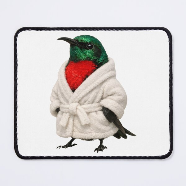 Item preview, Scarlet-Chested Sunbird Bathrobe designed and sold by Sillytoe.