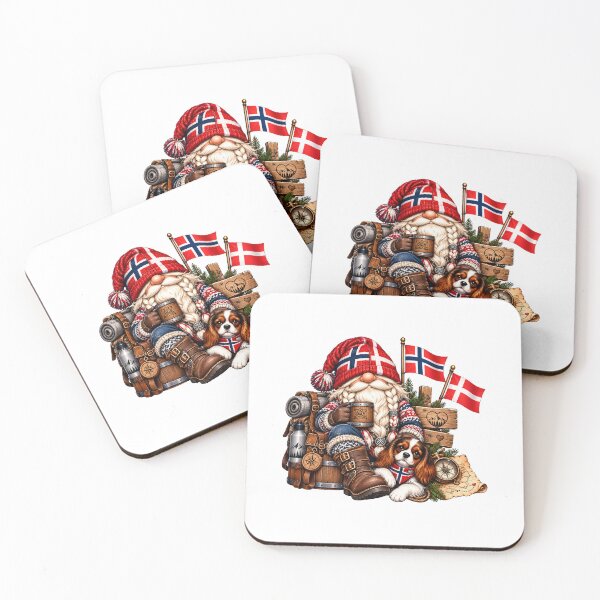 Item preview, Norweigian / Danish Boy Gnome with Cavalier King Charles Spaniels designed and sold by hjepsen.