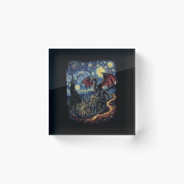Item preview, Dragon Under Starry Night Fantasy Landscape Design designed and sold by Ostericaimusa.