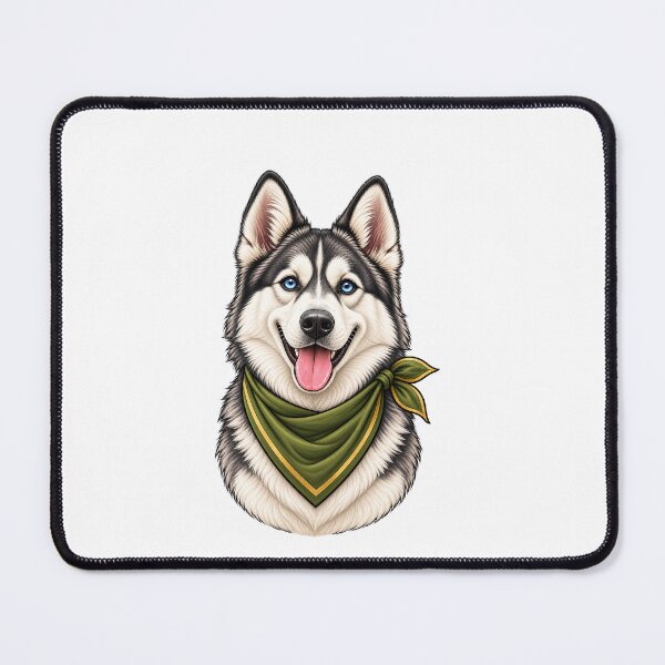 Item preview, Husky Portrait Bandana Illustration Dog Lover Gift designed and sold by Rod & Retriever.