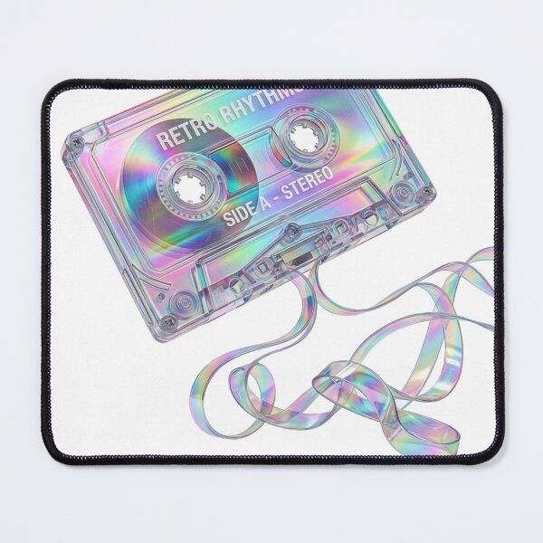 Item preview, 3D Holographic Crystal Cassette Tape Retro Y2K Synthwave Art designed and sold by meghnad.