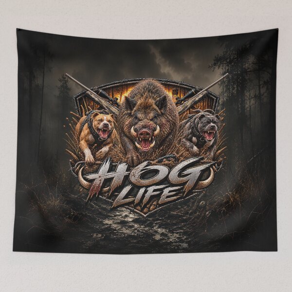 Item preview, Hog Life – Wild Boar Hunting Dogs & Rifle Hunting Design designed and sold by artistwill.