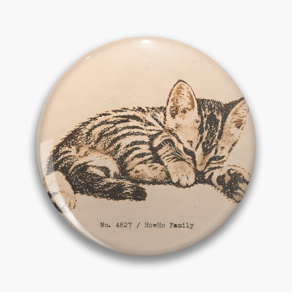 Item preview, Sleeping Tabby Kitten Curled Up: Vintage Linocut designed and sold by HowHoFamily.