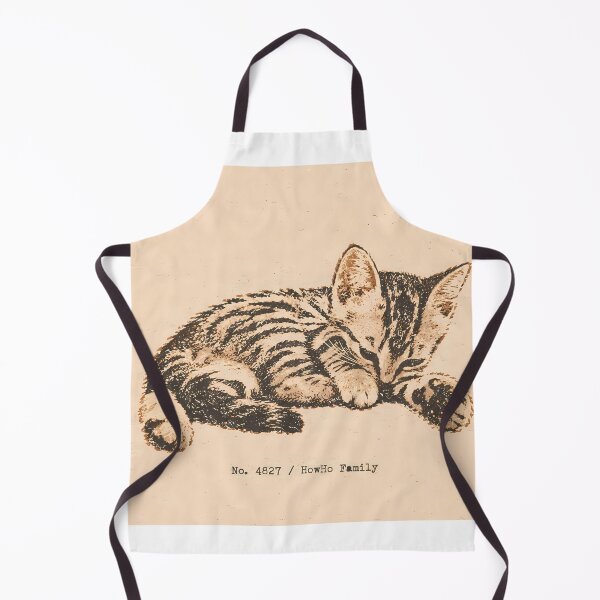 Item preview, Sleeping Tabby Kitten Curled Up: Vintage Linocut designed and sold by HowHoFamily.