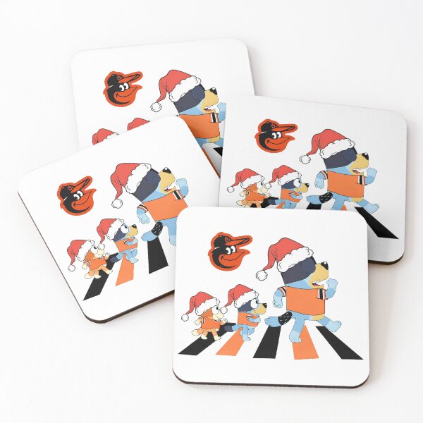 Item preview, Bluey Dogs Santa Hats Orioles Crossing designed and sold by PopArtDarkness.