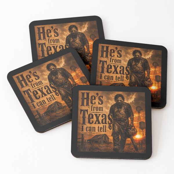 Item preview, He's from Texas I can Tell Halloween Chainsaw Horror designed and sold by AmberWild.