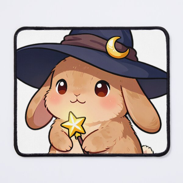Item preview, Cute Bunny Apprentice Witch with Magic Star Wand designed and sold by pumsquare.